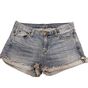 J.Crew Womens Light Wash Denim Cut Off Shorts‎ Raw Hem Size 27 Blue Cotton